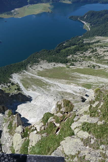 Ausbruchstelle des Felssturzes von oben