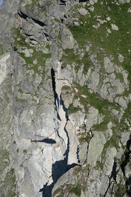 Ausbruchstelle des Felssturzes 