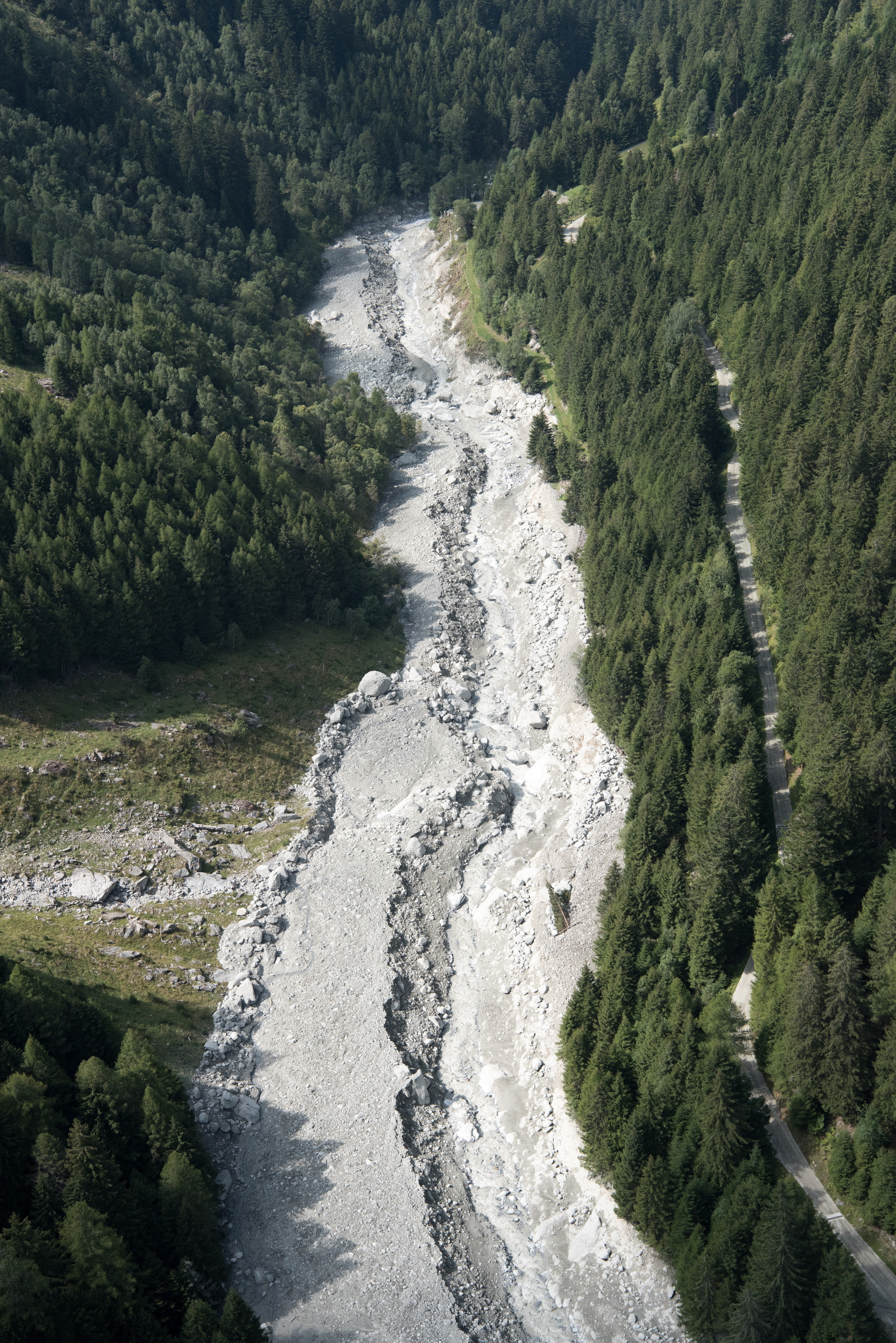 Murgangablagerungen in der Val Bondasca