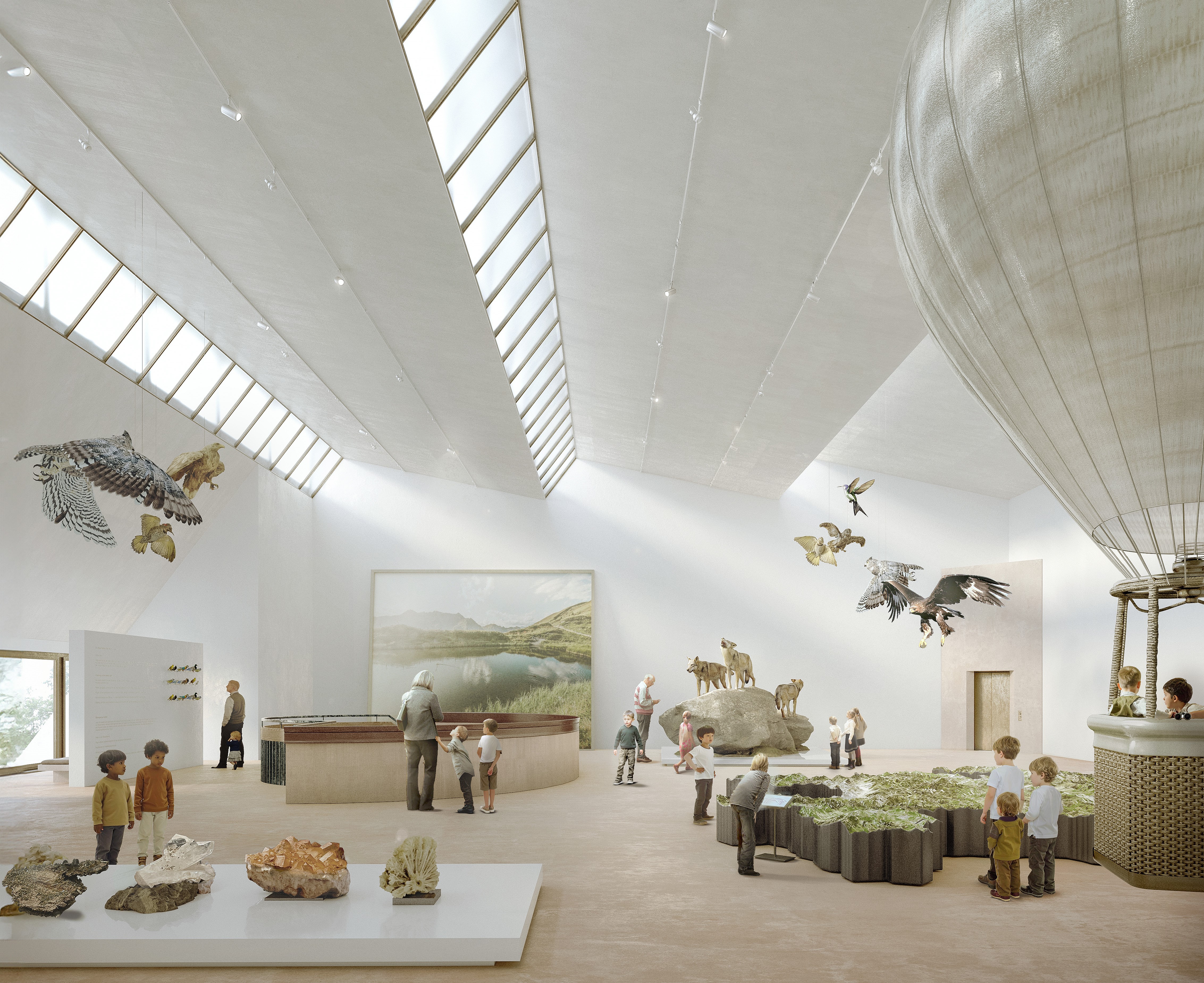 Bündner Naturmuseum Visualisierung Dachgeschoss