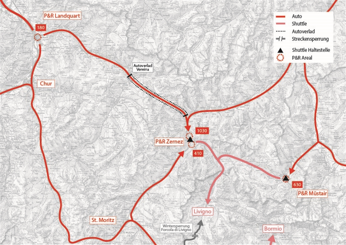 Karte P+R Olympia 2026