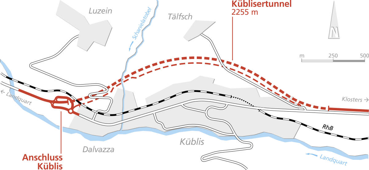 Situationsplan Umfahrung Küblis