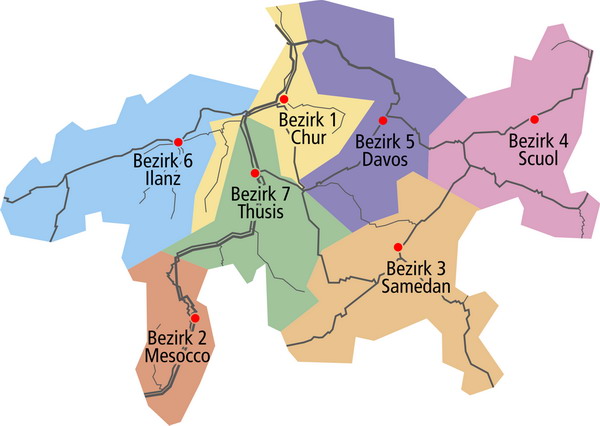 Repartiziun dals districts UCB