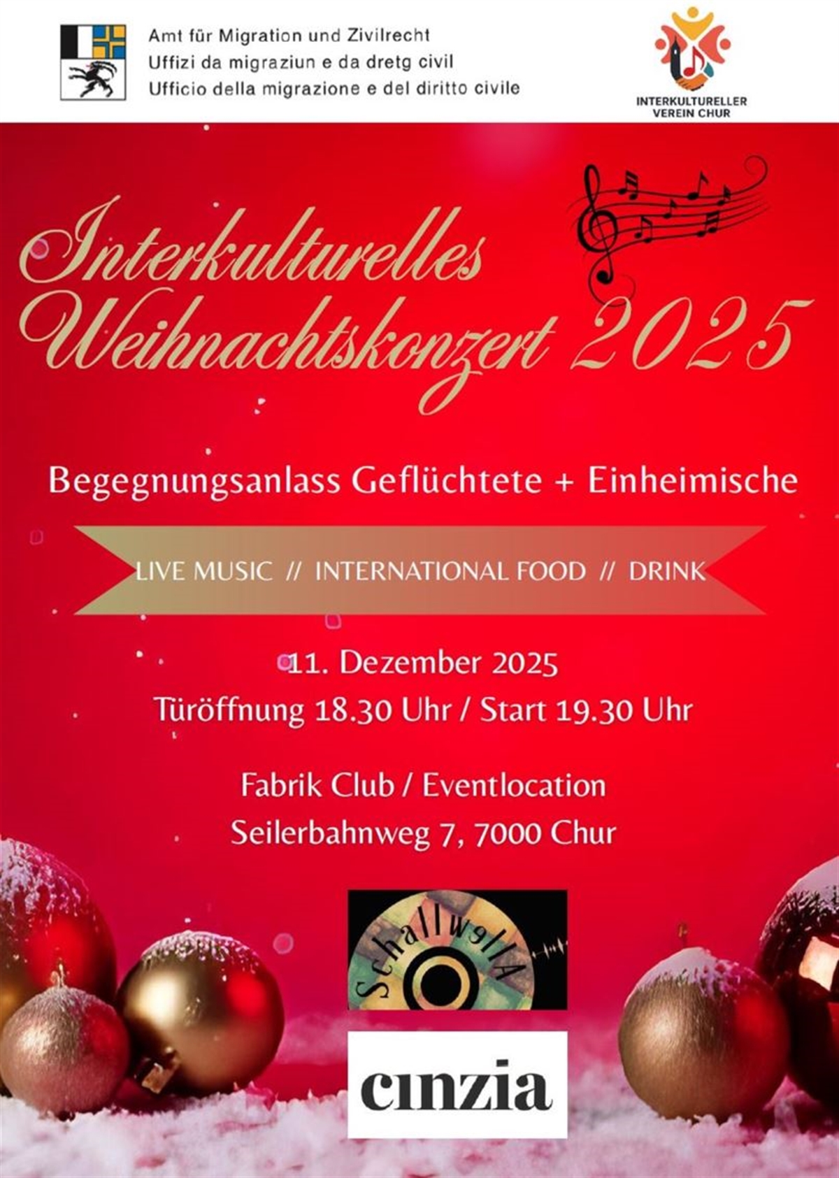 Einladung zum Interkulturellen Weihnachtskonzert 2025