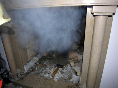 Rauchentwicklung im Cheminée