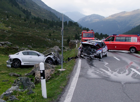 Frontalkollision am Flüelapass