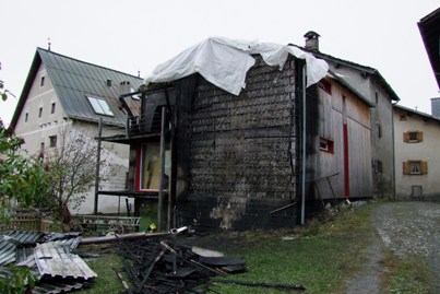 Fassadenbrand in Lenz