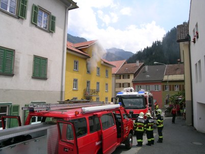 Brandobjekt im Altdorf von Thusis