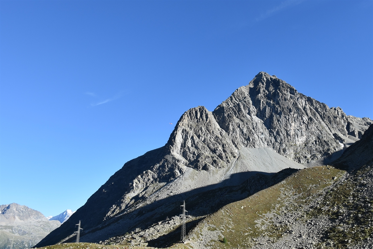 Blick von der Julieralp auf den Piz Polaschin.