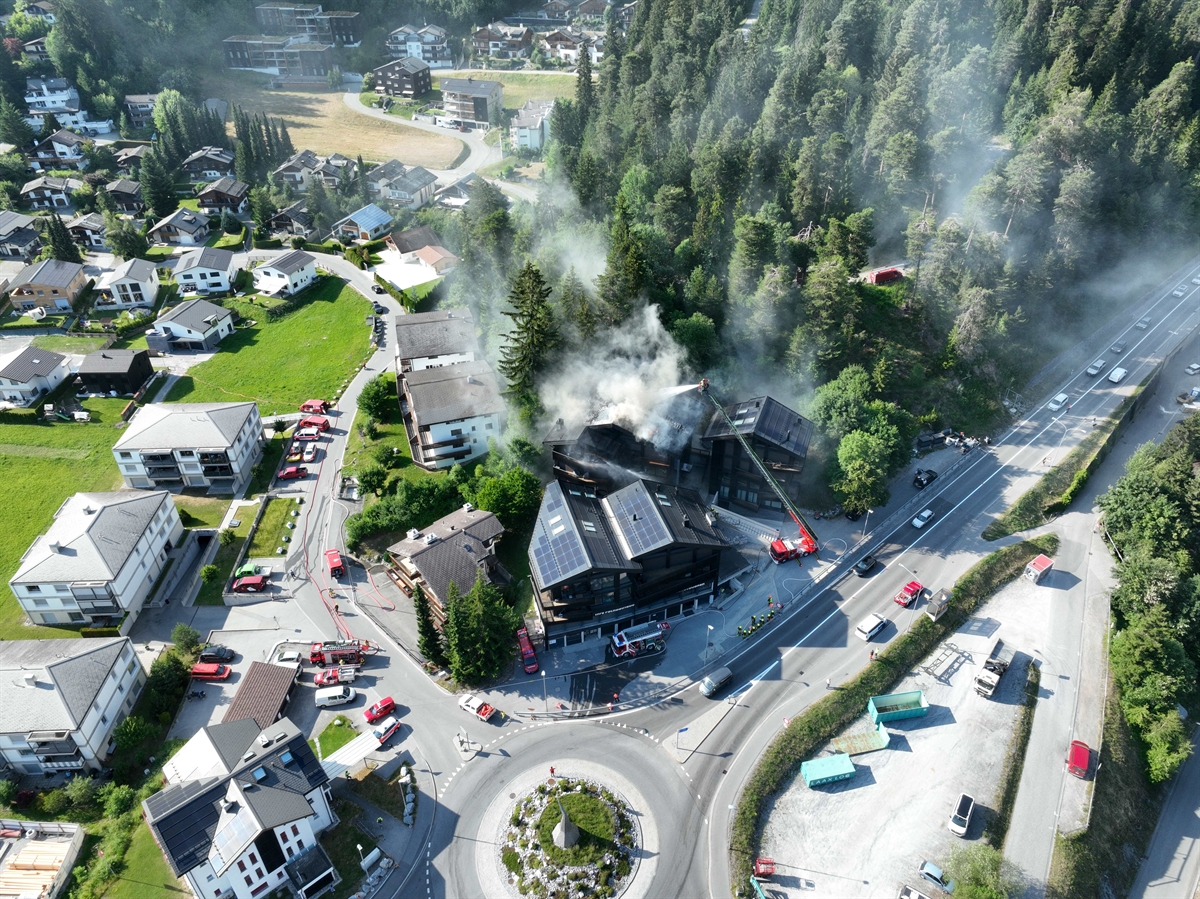 Blick aus der Luft auf die Situation