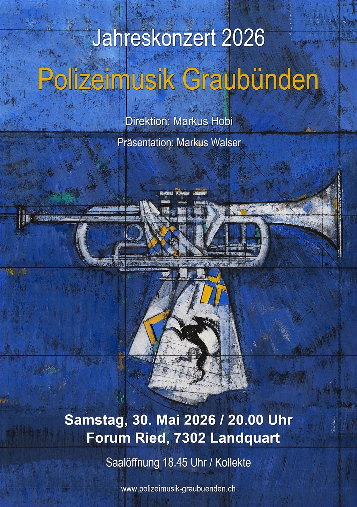 Flyer Jahreskonzert der Polizeimusik Graubünden