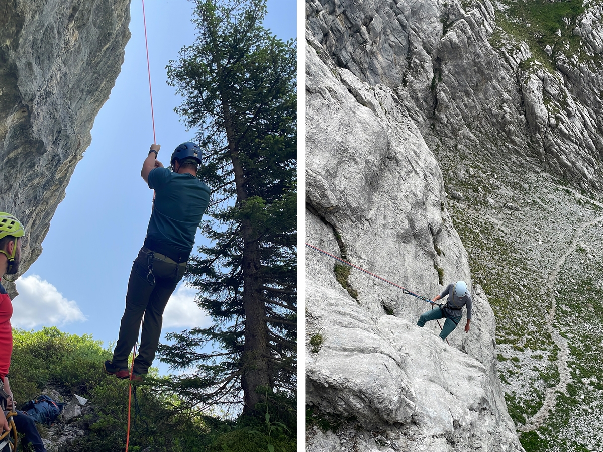 Abseilen und Selbstaufstieg