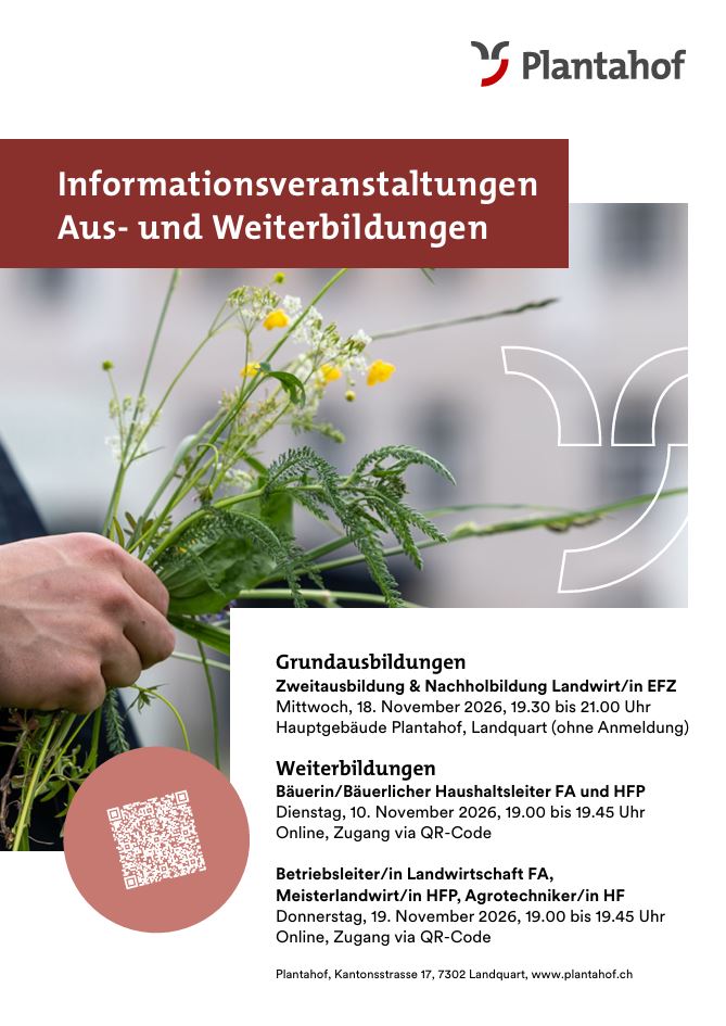 Informationsanlässe zur Aus- und Weiterbildung am Plantahof
