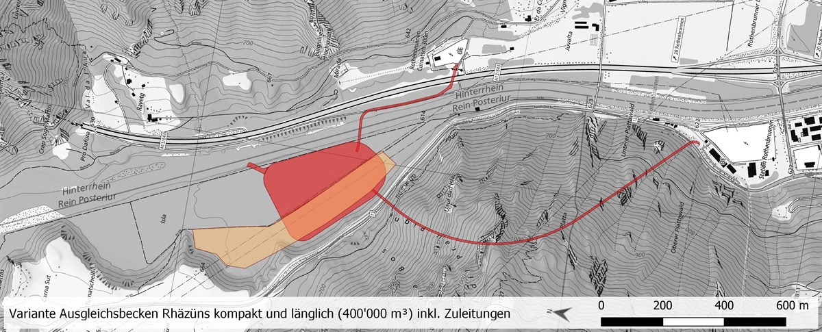 Karte Variante Ausgleichsbecken Rhäzüns