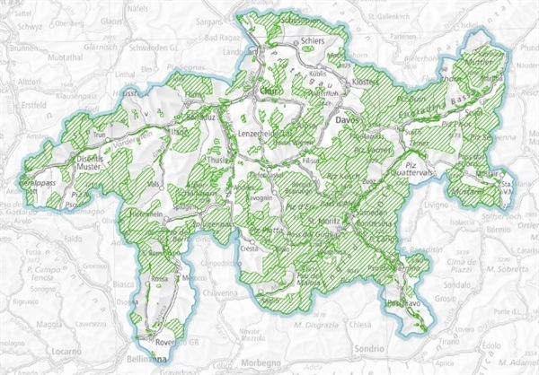 Interaktive Karte zu Landschafts-Schutzgebiete und Kulturlandschaften mit besonderer Bewirtschaftung im Kantonalen Richtplan (interaktive Karte).
