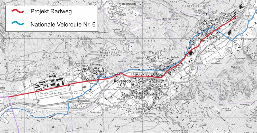 Plan des Radwegs