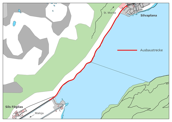 Abschnitt zwischen Sils Föglias und Silvaplana
