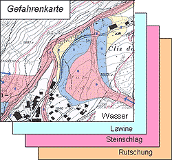 Ausschnitt einer Gefahrenkarte