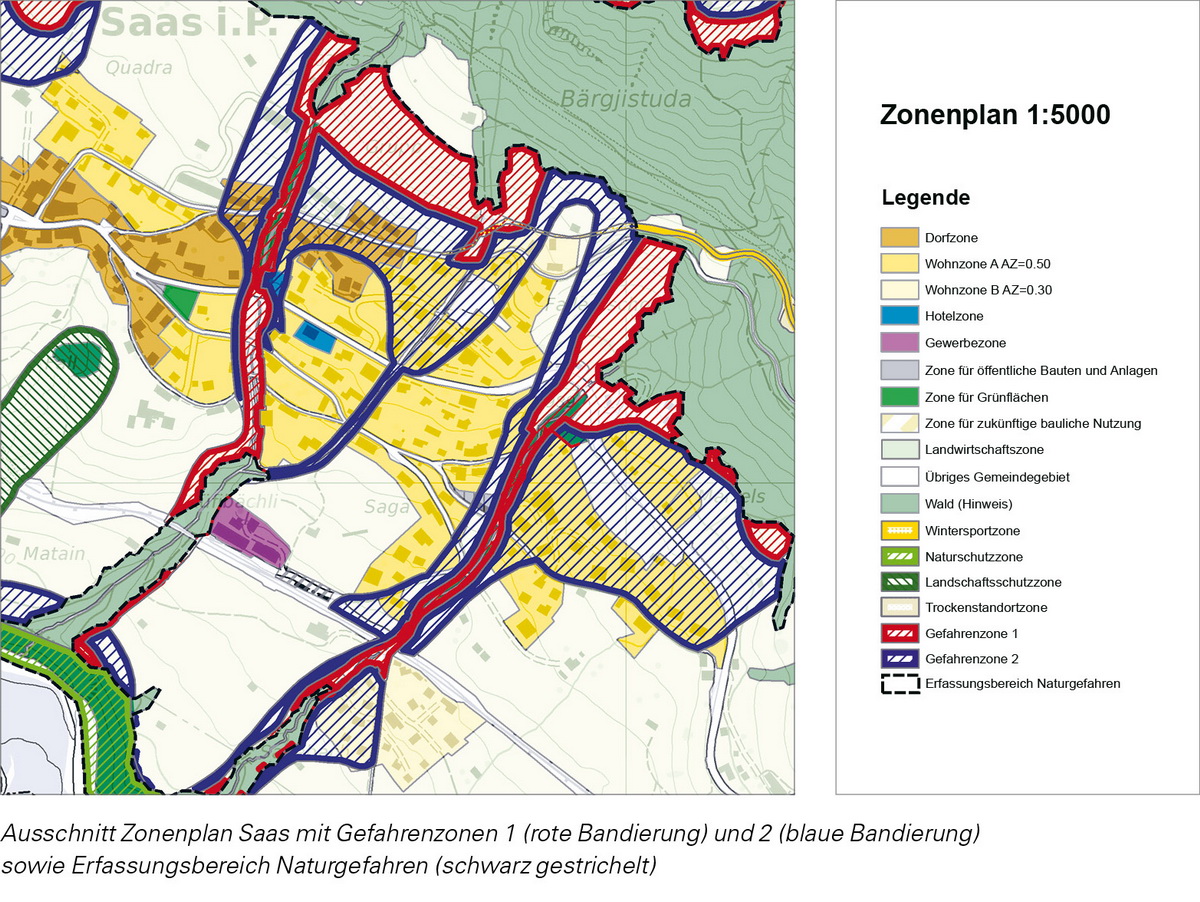 Ausschnitt einer Gefahrenzonen-Karte